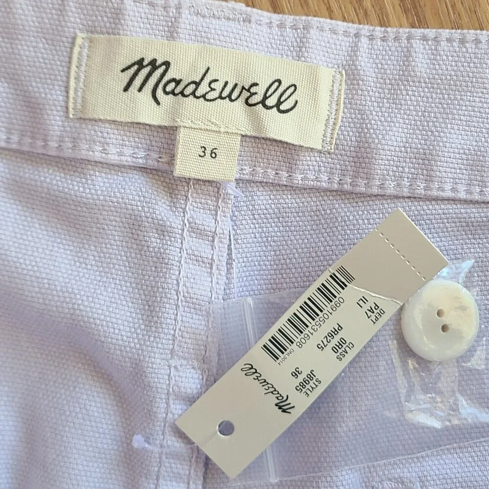 NEW NWT! MADEWELL EMMETT WIDE-LEG CROP PANTS PALE LAVENDER HIGH RISE sz 36 - Picture 6 of 6